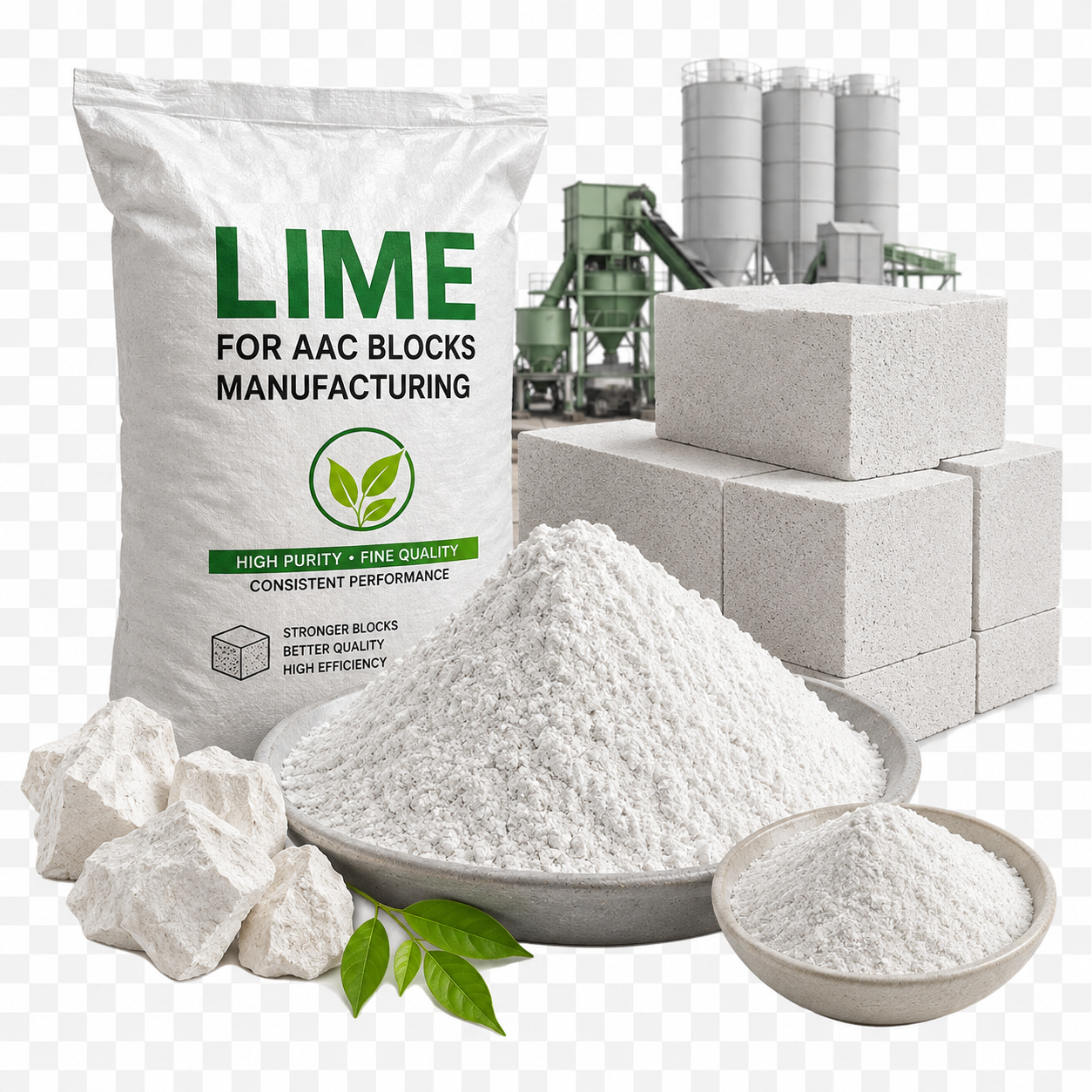 Lime for AAC Blocks Manufacturing