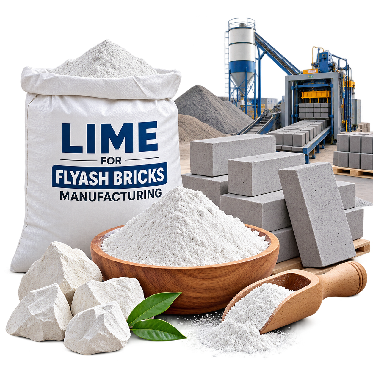 Lime for Flyash Bricks Manufacturing